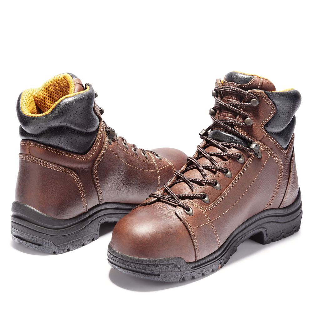 Timberland Mens Work Boots PRO® TiTAN® 6\" Lace Alloy Toe - Brown - India FL2749086